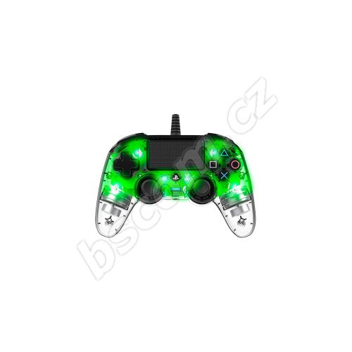 Gamepad Nacon Wired Compact Controller PS4 - průhledný zelený