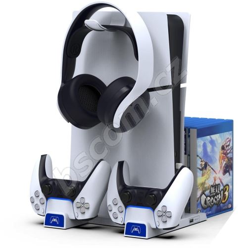 Stojan na herní konzoli iPega P5S009 Multifunkční Nabíjecí Stojan pro PS5 Slim White