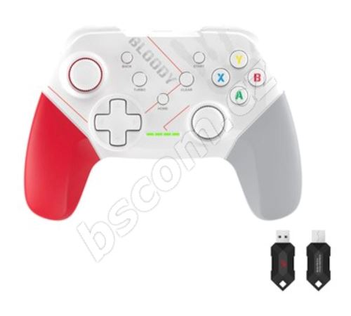 A4tech Bloody GPW50, gamepad, Dual mode 2,4G+USB, bílá