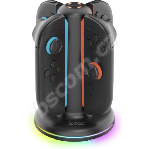 iPega SW2052 Nabíjecí Stanice s RGB pro JoyCon Ovladače Nintendo Switch 2 Black 6974363712457