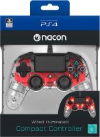 Gamepad Nacon Wired Compact Controller PS4 - průhledný červený (7)