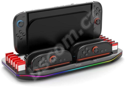 iPega SW2210 Multifunkční Nabíjecí RGB Stojan pro Nintendo Switch 2 Black 6974363712730
